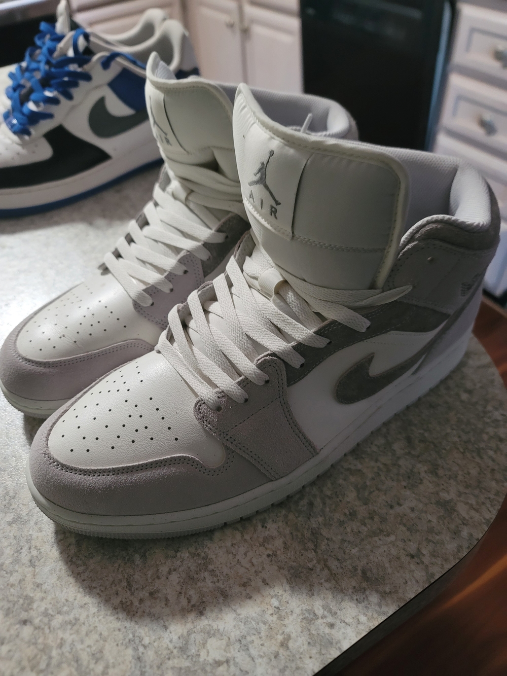 Jordan Men's High-Top Sneakers in White and Light Gray